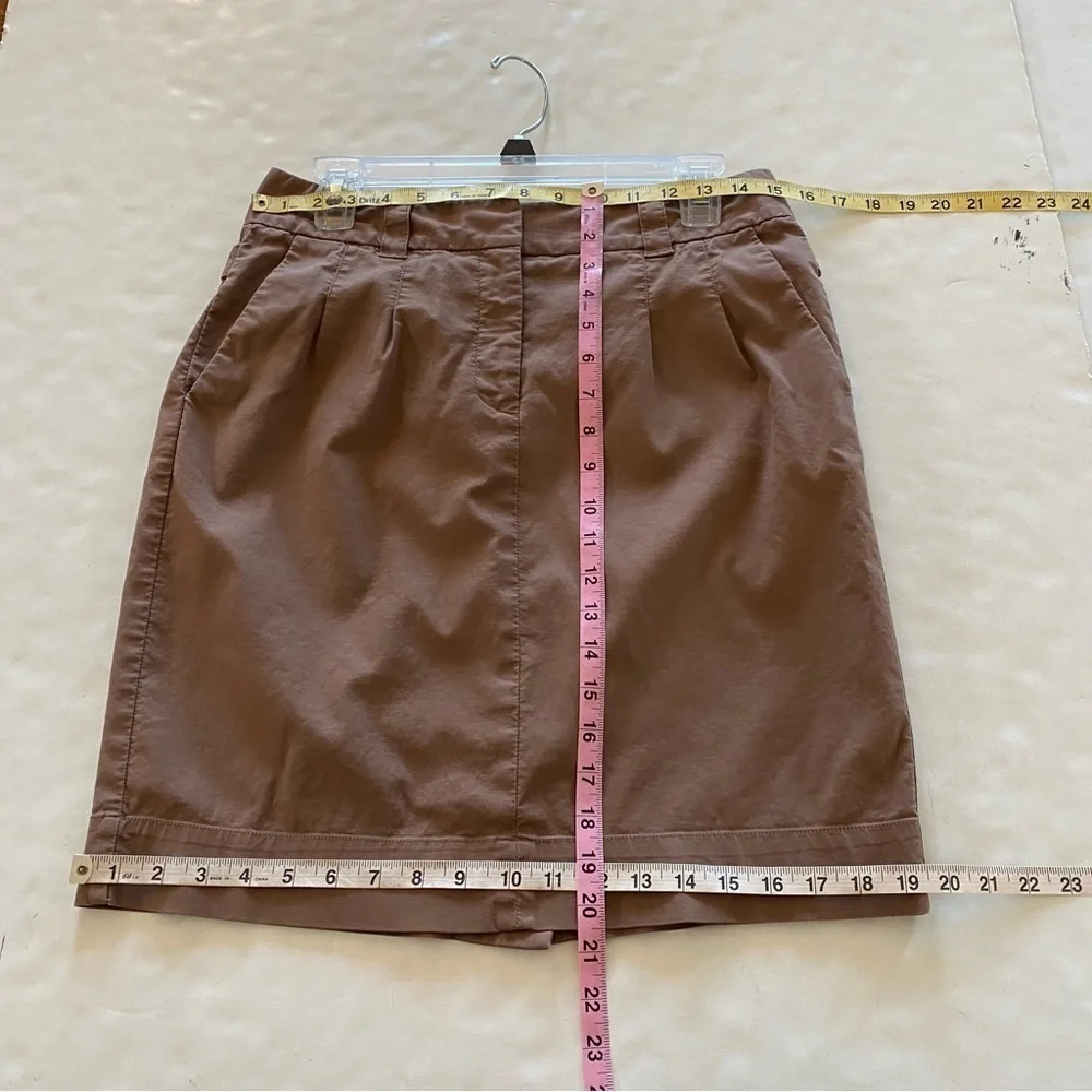 Anthropologie Elevenses Tan Skirt Womens Size 6 Small Safari Pleated Pockets
